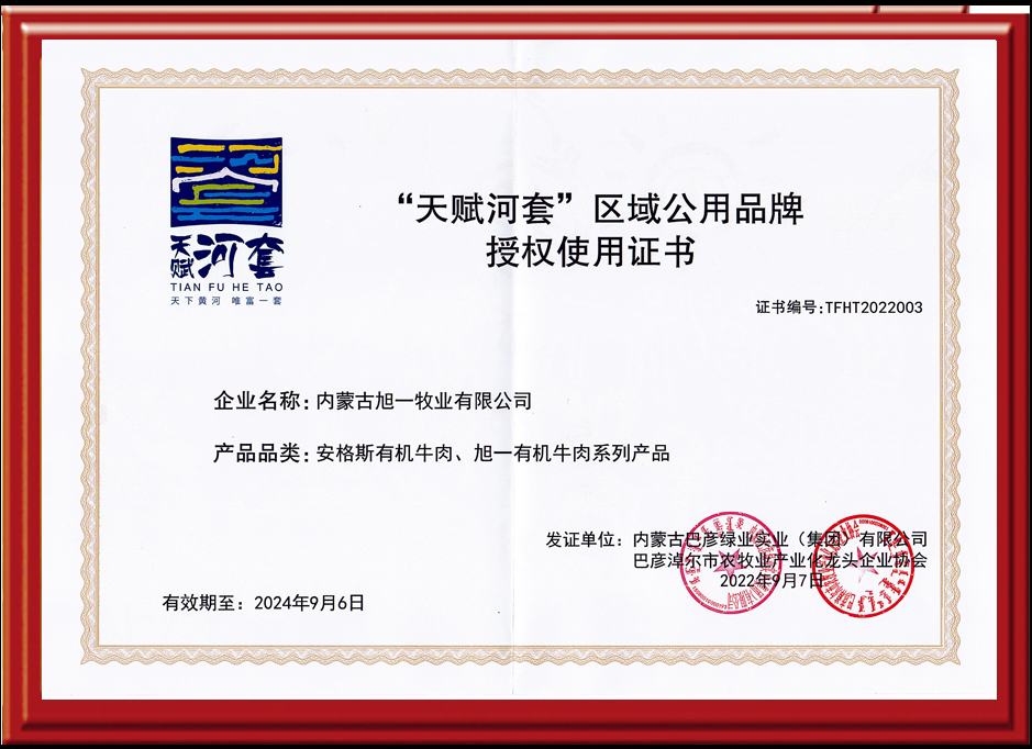 天賦河套授權(quán)使用證書